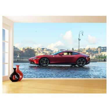 Imagem de Papel De Parede 3D Carro Ferrari Vermelha Pista 3,5M Car139 - Você Dec