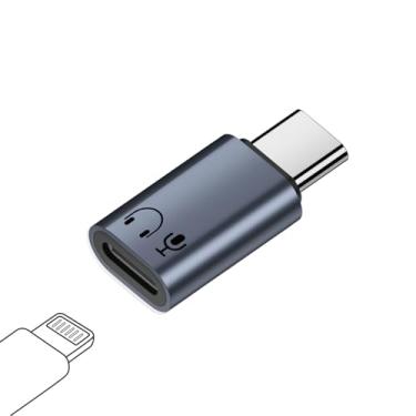 Imagem de UCCUNEVVA Adaptador de áudio USB C para Lightning, USB C macho para Lightning fêmea, conversor HiFi compatível com chamada/ouvir música/controle remoto/microfone (cinza)