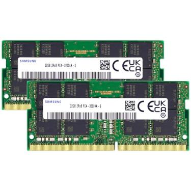 Imagem de Samsung 64GB (2x32GB) DDR4 3200MHz PC4-25600 (PC4-3200AA) CL22 SODIMM 2Rx8 Dual Rank 1.2V 260-Pin Laptop, Notebook RAM Memory