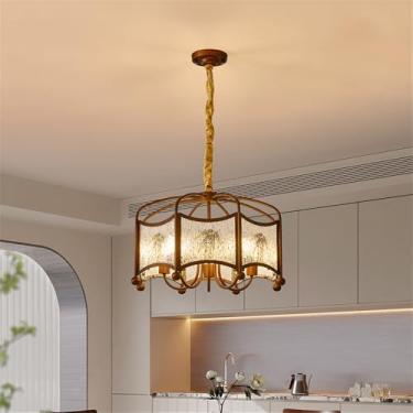 Imagem de Luminária pendente contemporânea para restaurante, estilo francês retrô, para sala de estar, quarto, escritório, villa, quartos de hotel, balcão de bar, café, casa de chá, corredor (G D50CM)