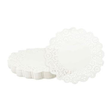 Imagem de HARFINGTON 300 peças de guardanapos de papel redondos de 21 cm para bolos sobremesa artesanato festa casamento aniversário decoração de mesa, branco