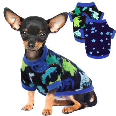 Imagem de 2 peças de suéteres para cães pequenos, roupas de lã para cães de outono e inverno, macio e quente, casaco para cachorrinhos de inverno para coagulação de animais de estimação para chihuahua yorkie