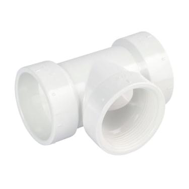 Imagem de SUPPLYGIANT (Pacote com 20) Camiseta de limpeza de descarga DWV PVC de 5 cm – Cubo x Hub x FPT Branco Dreno, Resíduos e Ventilação com Acesso de Limpeza