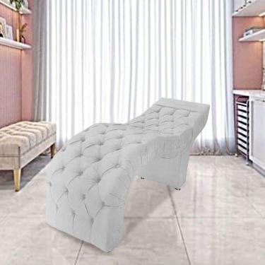Imagem de Maca Estofada Estética Cílios Salão Spa Suede Vivian Branco