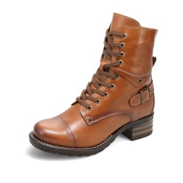 Imagem de Taos Botas femininas Crave - Design elegante e clássico para moda diária - Cadarço e zíper com curvas e pods palmilha removível com suporte de arco, Bronzeado, 7-7.5