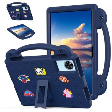 Imagem de Kwamaz Capa para Lenovo Idea Tab 27.9 cm 2025, capa infantil EVA à prova de choque para tablet Lenovo Idea Tab 11 polegadas, com alça de suporte (azul marinho)