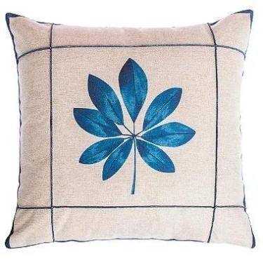 Imagem de CAPA ALMOFADA LINHO FLORAL LUXO 45x45  - AZUL MARINHO - CIA DAS ALMOFA