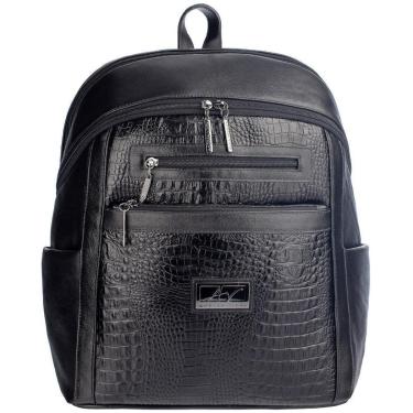 Imagem de Mochila grande feminina de couro croco Montanna-Feminino