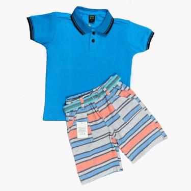Imagem de Kit Bermuda Infantil Listrada e Polo Malha Piquet - Maximus, Cor 5, 4
