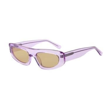 Imagem de JRLLFD Óculos de sol punk masculino polarizado de acetato feminino para áreas externas UV400 (roxo cristal)