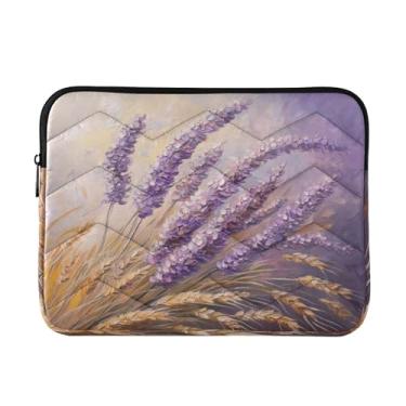 Imagem de Coikll Capa protetora para laptop com pintura lavanda à prova de choque para notebook de 13 a 14 polegadas