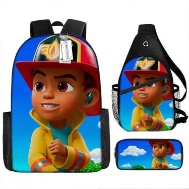 Imagem de Mochila Firebuds Cartoon Kids School 3 unidades/conjunto