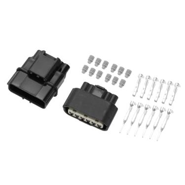 Imagem de Hihaha Plugue de conector de driver de LED para Honda Accord Spirior 9ª geração/conector de terminal de fio fêmea macho interno/plástico impermeável série de 1,2 mm/1 conjunto preto de 6 pinos