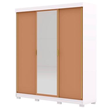 Imagem de Guarda Roupa Casal 200cm Com Espelho Duke Flex Branco/camarim V02 - Mpozenato