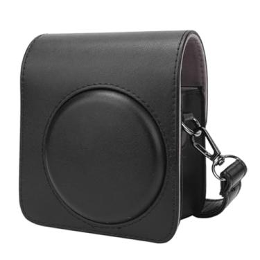 Imagem de aqxreight Capa de Couro PU Portátil de Ombro único para Câmera Bolsa Protetora para Mini70Preto, Lente Livremente, Ombro Pode Atirar, Metal de Grau de, Fivela (Cor preta)