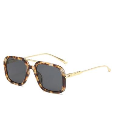 Imagem de VFDHN Óculos de Sol Grandes Retrô Femininos com Armação de Liga Metálica, Luxo Vintage, Lentes Degradê, Masculino e Feminino (TYJ365-7)