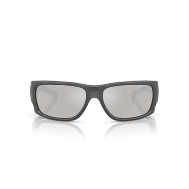 Imagem de ARNETTE Óculos de sol masculinos an 4345 Square, Parte superior cinza fosco/brilhante/cinza claro espelhado prata Po, 62 mm
