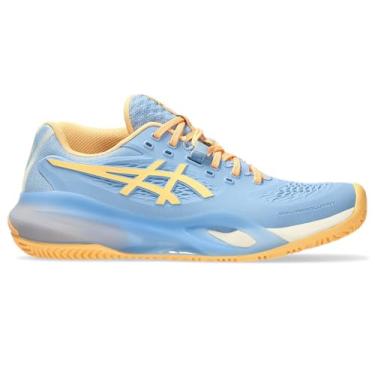 Imagem de ASICS Tênis feminino Gel-Resolution X Padel, Lavagem de pedra/brilho laranja, 40