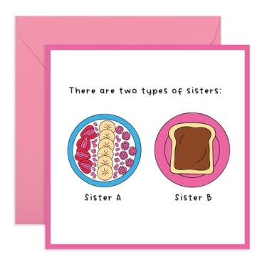 Imagem de CENTRAL 23 Cartão de felicitações Funny Sisters - Dois tipos de tigela de café da manhã e piada de brinde - brincadeira de irmãos fofos humor feminino Sis Sibs Fam Stepsis senhoras meninas família