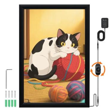 Imagem de Moldura de pôster de filme de LED com regulador, brilho ajustável - 45 cm x 61 cm, moldura de pôster retroiluminada de liga de alumínio para pôsteres e arte, caixa de luz de LED para publicidade em