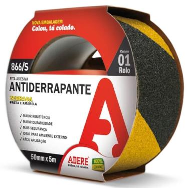 Imagem de Fita Anti Derrapante Zebrada 50mm X 5 Metros - 866-s - Adere Fita Anti Derrapante Zebrada 50x5m Adere 866-s