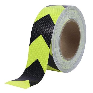 Imagem de Faixa Refletiva Sinalizadora Segurança 25 Metros Seta Verde