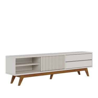 Imagem de Bancada Veneza 200cm 1 Porta De Correr 2 Gavetas Telescópicas - Ssx Multicoisas Cor Off White Matte