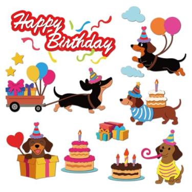 Imagem de DELORIGIN Dachshunds matrizes de corte, elemento de aniversário, artesanato de aço carbono, estêncil, para scrapbooking, molde de gravação de metal, para fazer cartões, festa, convite, álbum de fotos