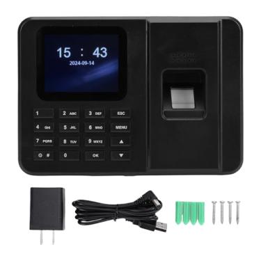 Imagem de Hyuduo Relógio de Ponto Biométrico Com Reconhecimento de 0,5s, Capacidade para 1000 Usuários e 3000 Impressões Digitais, Tela Colorida de 2,4 Polegadas, Download Via Pen Drive, Ideal para (Plugue