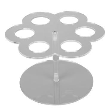 Imagem de Aqur2020 Rack de Armazenamento de Garrafa de Sabor de 6 Furos, Suporte de Tubo de Ensaio Acrílico Com Base de Pilar de Metal para Cartuchos e Organização Doméstica