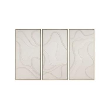 Imagem de Jogo de Quadros em Canvas Texturizado Off White