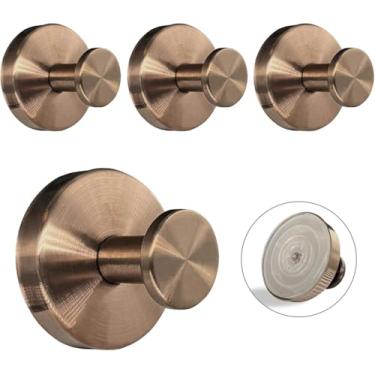 Imagem de Bntuk Ganchos de ventosa para chuveiro, ganchos de toalha removíveis para parede de porta de vidro da janela do banheiro, gancho de guirlanda de roupão de banho para pendurar - pacote com 4, bronze