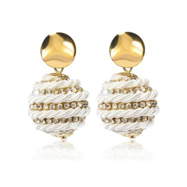 Imagem de Brincos femininos com pingente de bola de discoteca fashion pendente de cristal de zircônia cúbica torcida 3D bolas grandes para coquetéis, joias delicadas para formatura e casamento, Style 1: 45*25mm