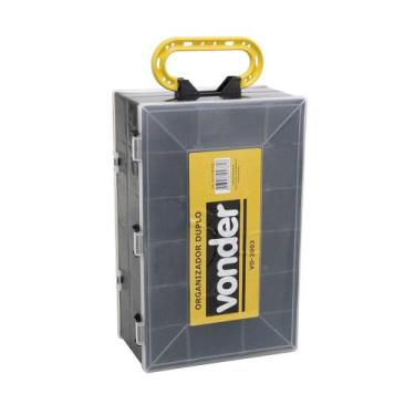 Imagem de Caixa Organizadora Plástico Duplo Pesca Parafusos Buchas Com Divisória