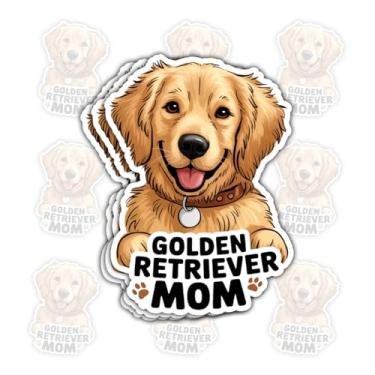 Imagem de 3 peças de adesivos Golden Retriever Mom, Proud Puppy Lover Vinyl Decal para mulheres, mães de cães, donos de animais de estimação, laptop, caderno, scrapbook, garrafa de água, carro, diário, capa de