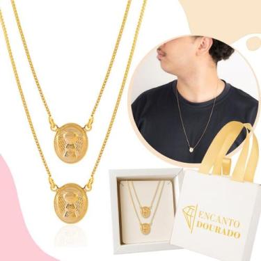 Imagem de Escapulário Colar Banhado a Ouro 18k Feminino Anjo da Guarda - Encanto