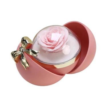 Imagem de Caixa De Presente Rosa Eterna Com Colar, Anel E Pingente Para Armazena