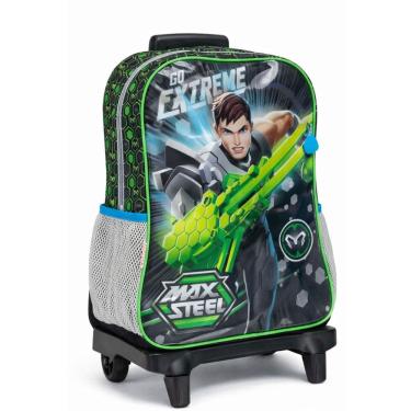 Imagem de Mochila Escolar para Meninos do Max Steel com Rodinhas Reforçada Resistente - Max Steel - 64963