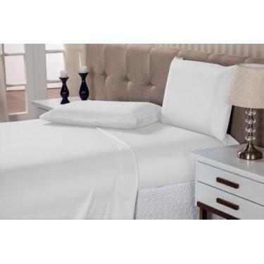 Imagem de Jogo 4 peças lençol macio cama casal 150 fios pousada pensão sítio chá