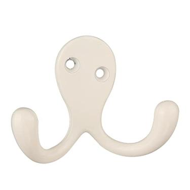 Imagem de HASWARE 6 ganchos para roupão de pino duplo, ganchos de revestimento duplo com 12 peças de parafusos fixados na parede, ganchos de roupão resistentes para pendurar chapéu, gravata roupas, casacos,