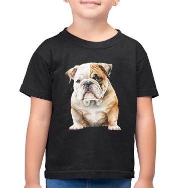Imagem de Camiseta Algodão Infantil Bulldog-Inglês - Foca na Moda, Preto, 2