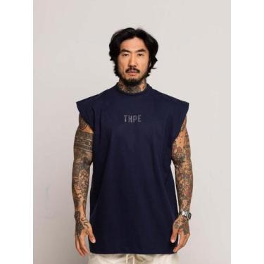 Imagem de Regata Oversized Strass Premium - thpe store, Azul marinho, GG