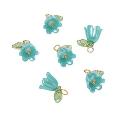 Imagem de Contas De Flor De Lírio Do Vale 11X14MM 10Pcs Acrílico DIY Para Fazer 