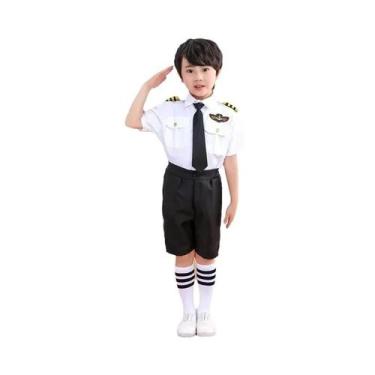 Imagem de 2025osplay Trajes pour enfants, uniforme de piloto de avion, vêtements
