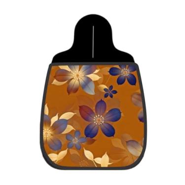 Imagem de Lixeira De Carro Organizador Lixinhocar Floral Dourado Azul Marinho