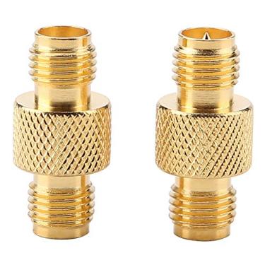 Imagem de Adaptador sma para rp sma, conector coaxial rf, cobre banhado a ouro, alto desempenho para teste de antena de comunicação sem fio, 2 peças