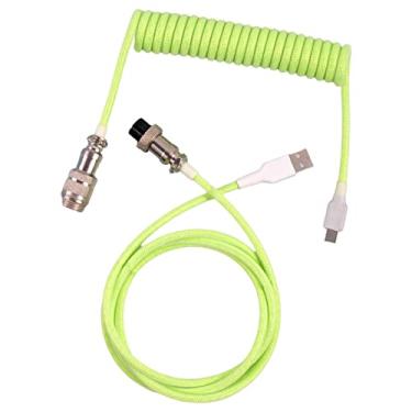 Imagem de ZGUZMCMK Cabo USB para Carregamento, Cabo Divisor USB com Conector Metálico para Teclado Mecânico, Verde