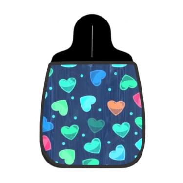 Imagem de Lixeira De Carro Organizador Lixinhocar Corações Azuis Madeira