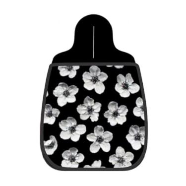 Imagem de Lixeira De Carro Organizador Lixinhocar Floral Branco Preto 11