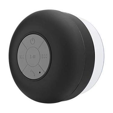 Imagem de Generic Mini Alto-falante Sem Fio IPX4 Reprodutor de Música à Prova D'água Com Ventosa Alto-falante de Silicone Preto 1,8 X 3,3 pol. para Banheiro, Portátil para Viagens